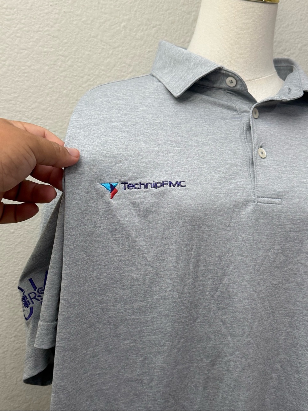 Rhoback Light Gray Men’s Polo Shirt - Classic Short Sleeve - Picture 3 of 6